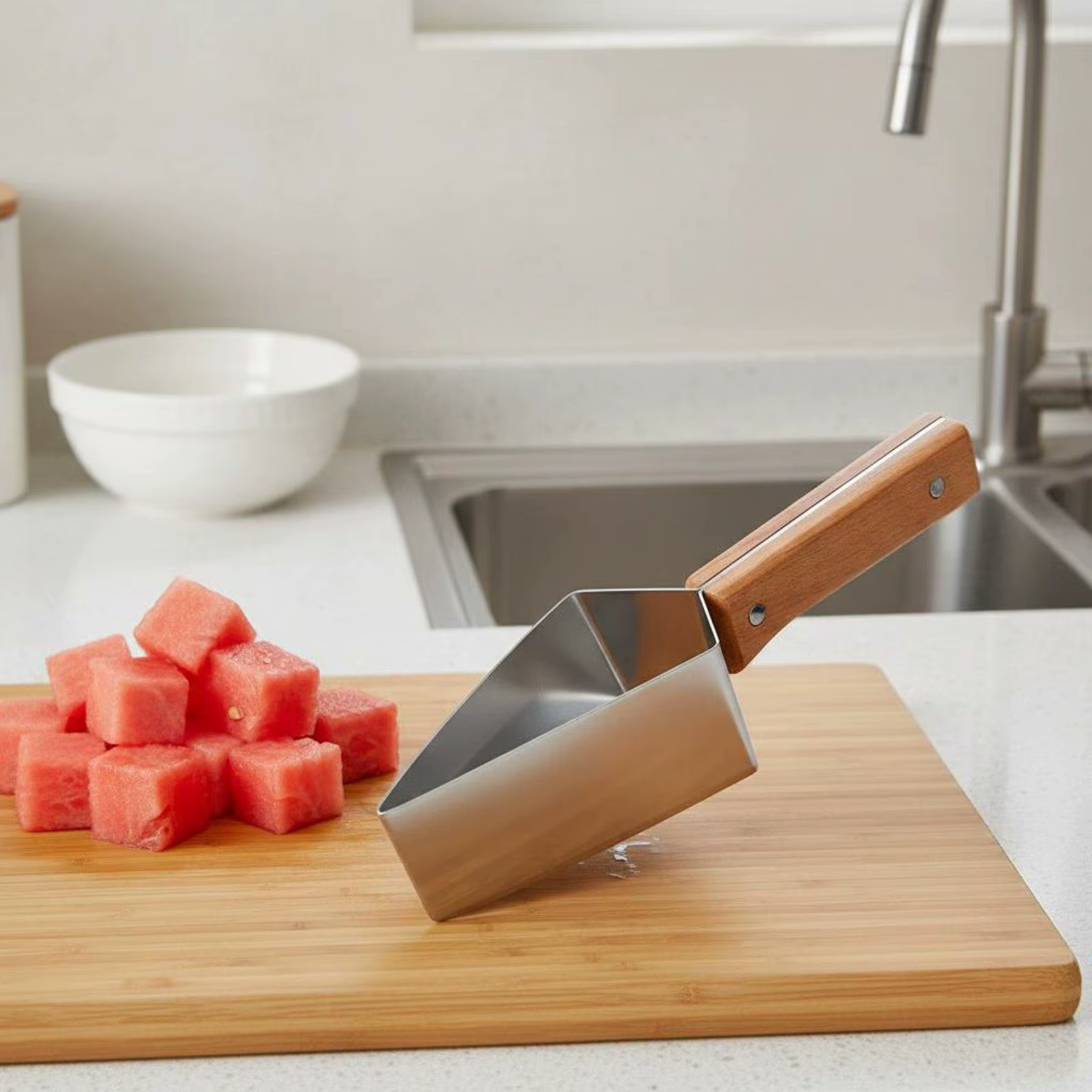 Cuchillo Corta Sandía Acero Inoxidable con Dientes – Utensilio Cocina