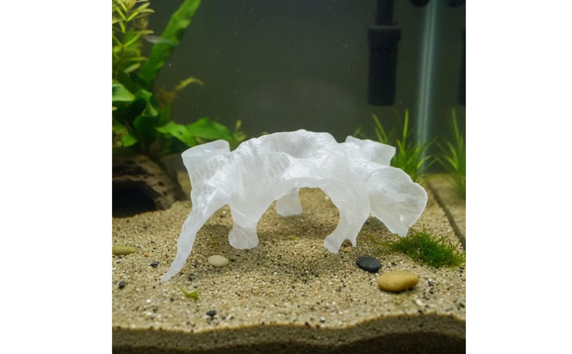 Cueva 3D tipo roca con escondite para camarones