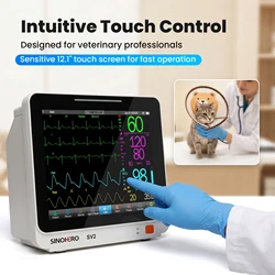 Monitor veterinario multiparamétrico 12.1" táctil para gatos y perros