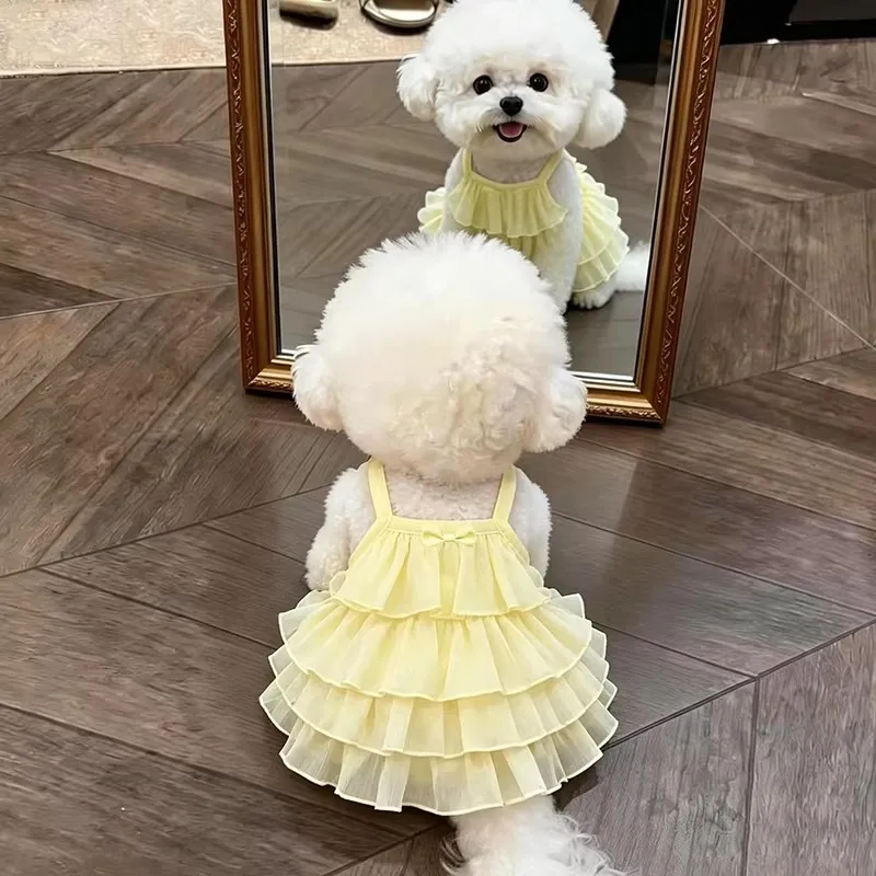 Vestido de verano transpirable para perros pequeños, estilo princesa
