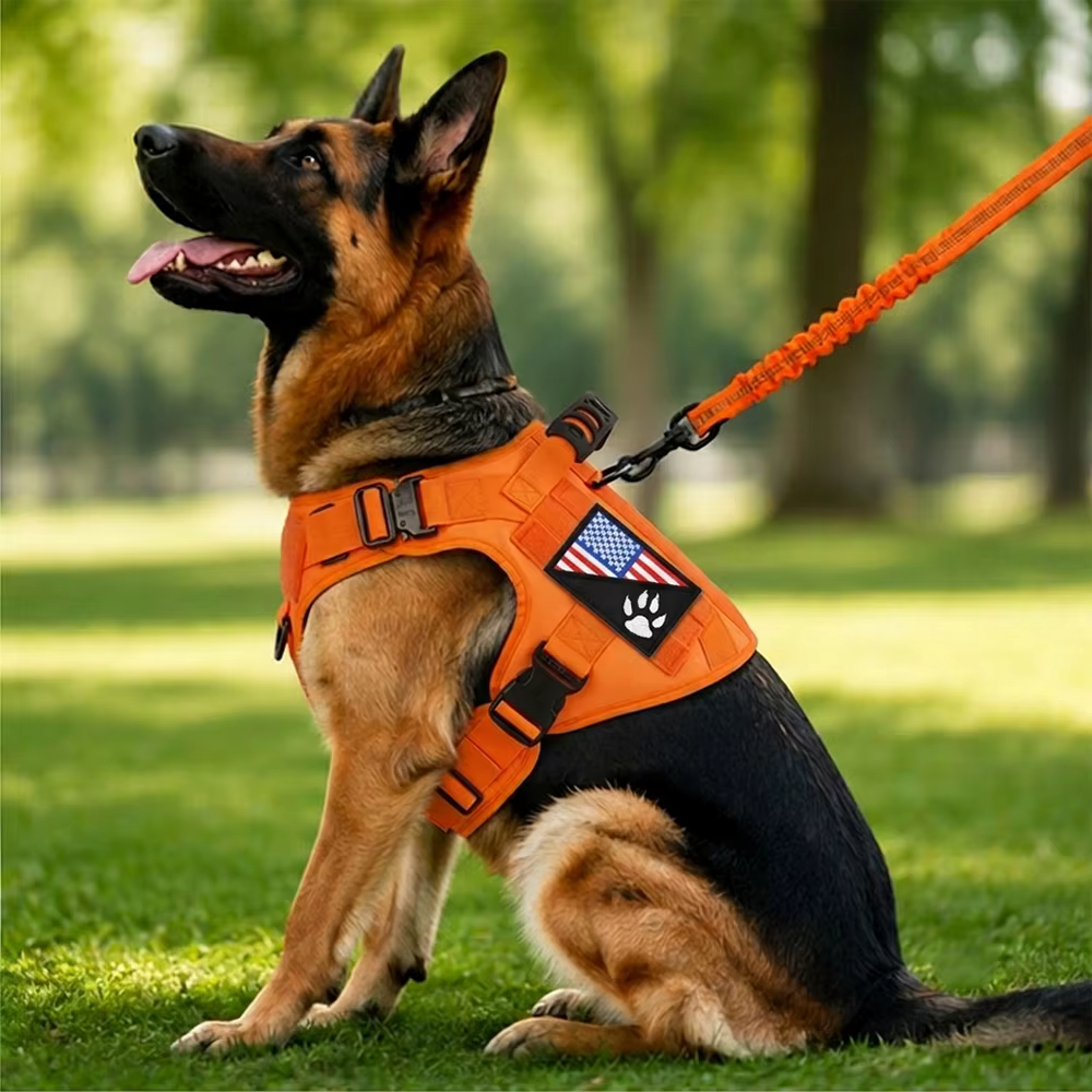 Arnés táctico para perros con chaleco antipull y correa elástica - imagen 4