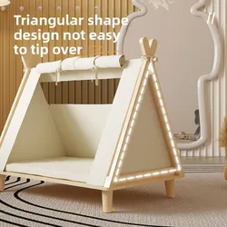 Cama tipi elevada para perros y gatos pequeños – Tienda portátil con cojín