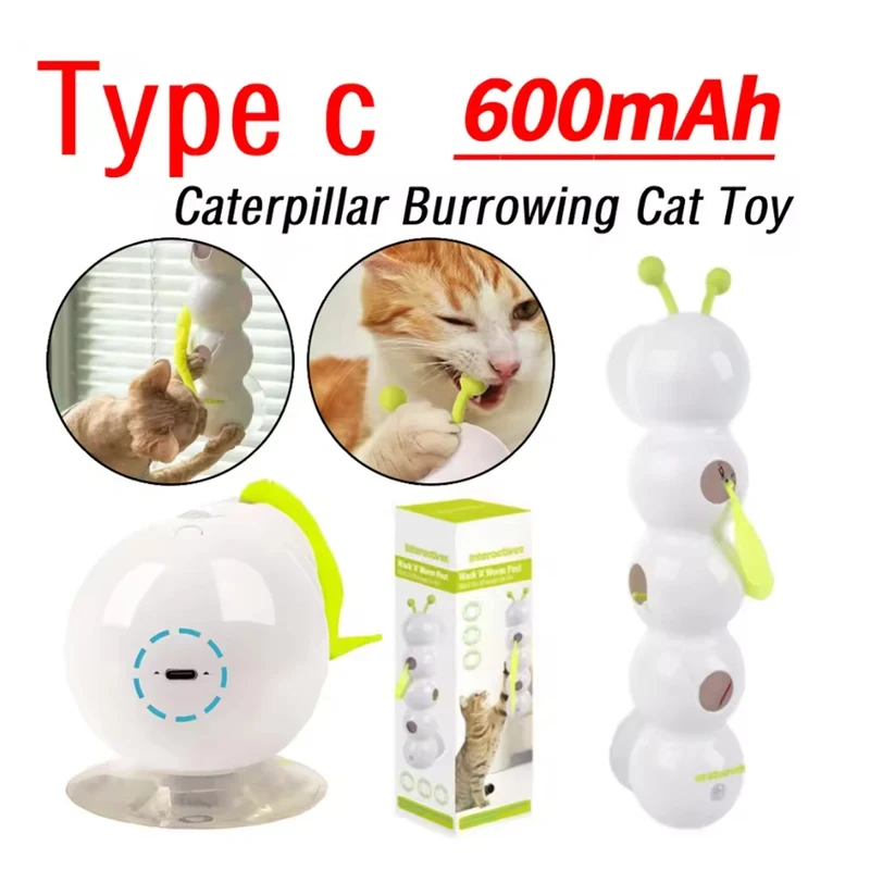 Juguete automático con sensor y ventosa para gatos de interior – USB recargable con plumas - imagen 5