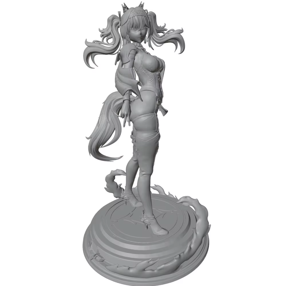 Figura coleccionable GK impresa en 3D de anime, gris, DIY sin montar