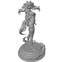 Figura coleccionable GK impresa en 3D de anime, gris, DIY sin montar