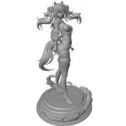 Figura coleccionable GK impresa en 3D de anime, gris, DIY sin montar