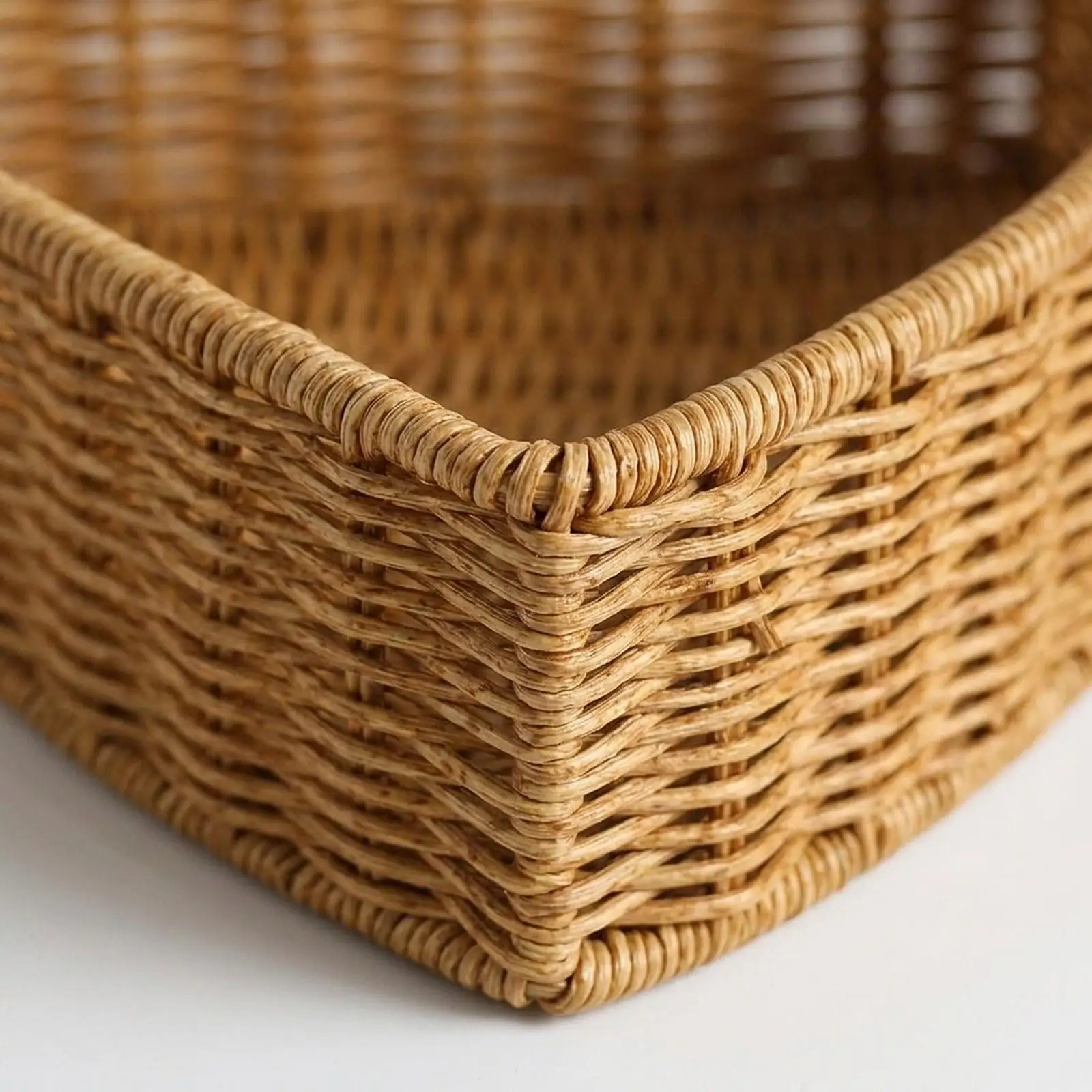 Cesta triangular multiusos de ratán para almacenar en casa, gatos y perros - imagen 2