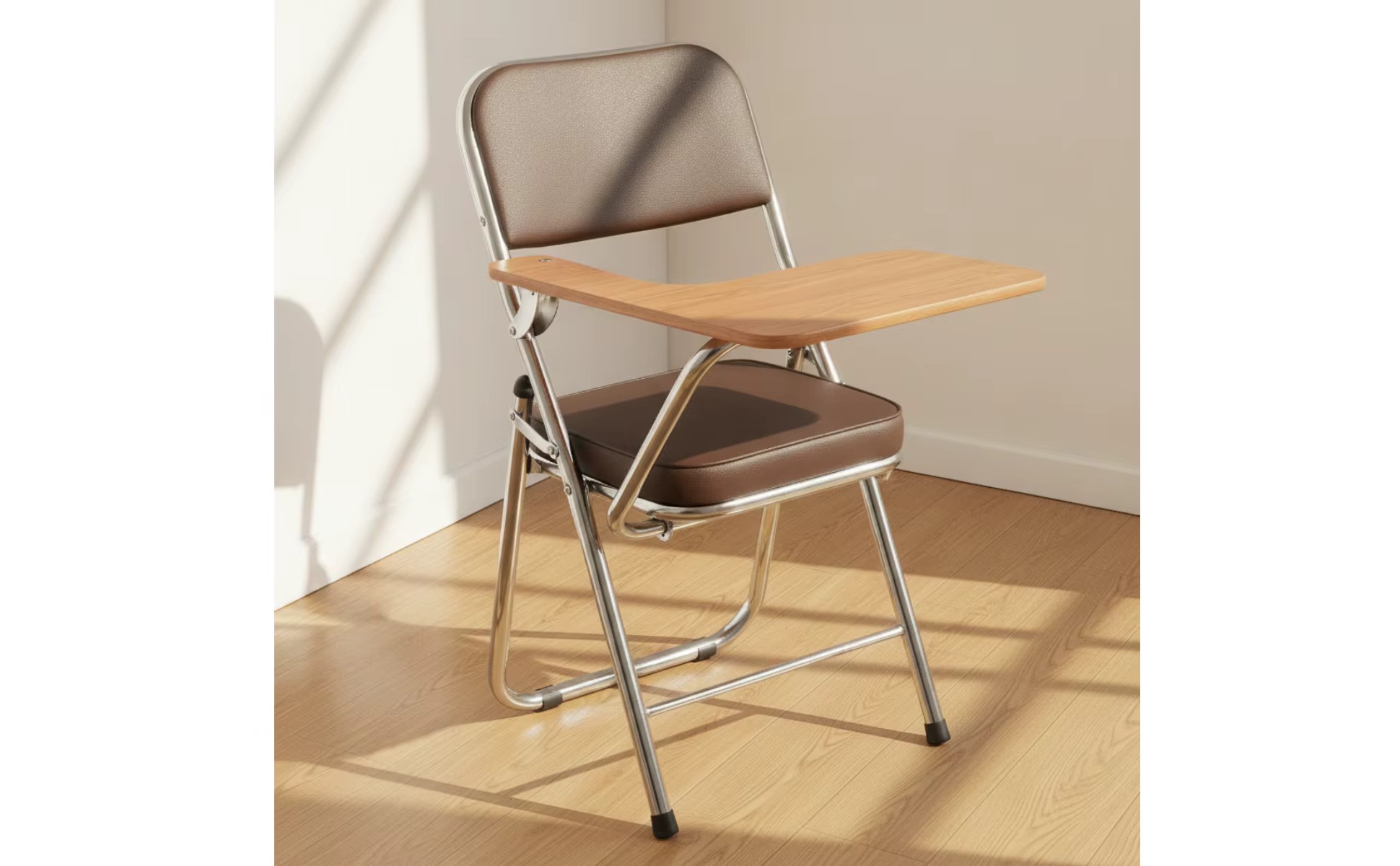 Silla plegable con escritorio y tableta lateral