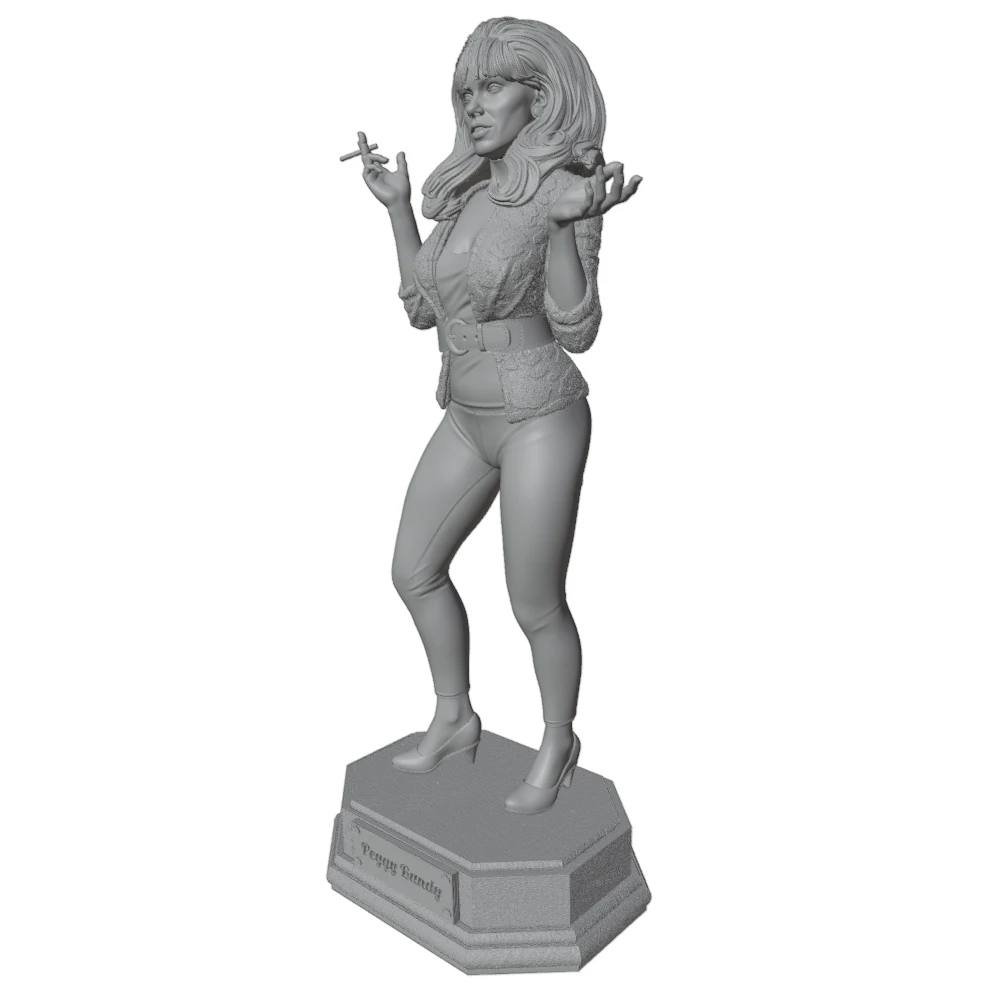 Figura coleccionable de anime miniatura gris impresa en 3D sin montar - imagen 2