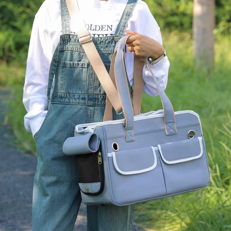 Bolsa bandolera transpirable plegable para gatos y perros pequeños - imagen 5