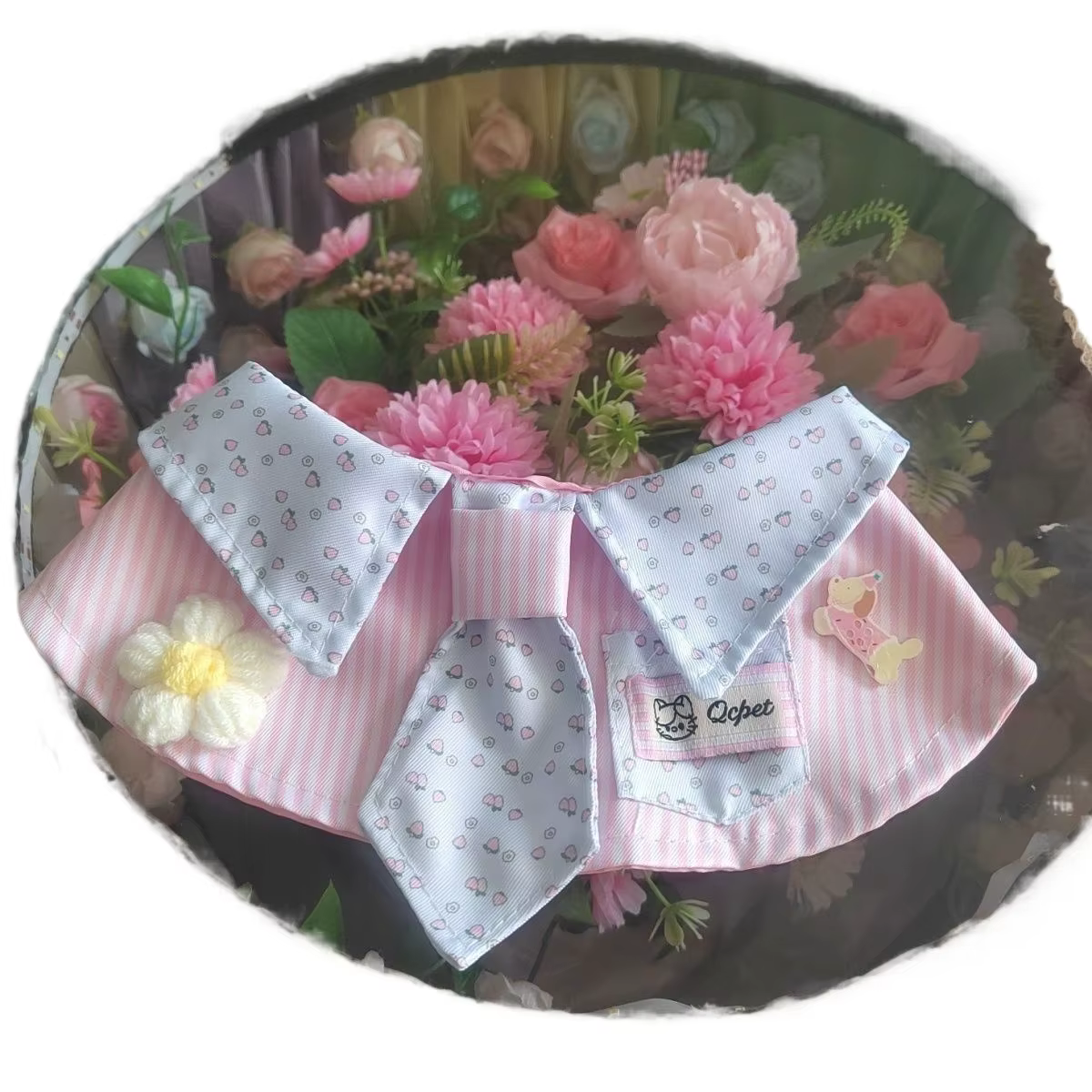 Pañuelo Triangular para Gatos y Perros Pequeños – Paño Antisaliva y Lazo para Fotos - imagen 3