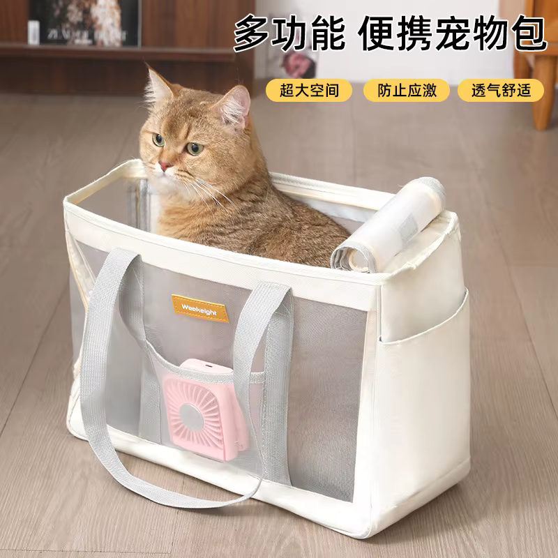 Bolsa de transporte portátil para perros pequeños con malla