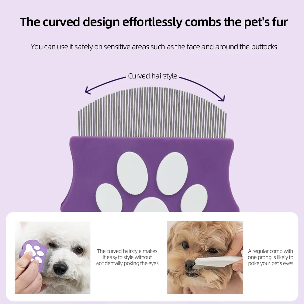 Peine antipulgas curvo para gatos y perros: desenreda sin tirones - imagen 4
