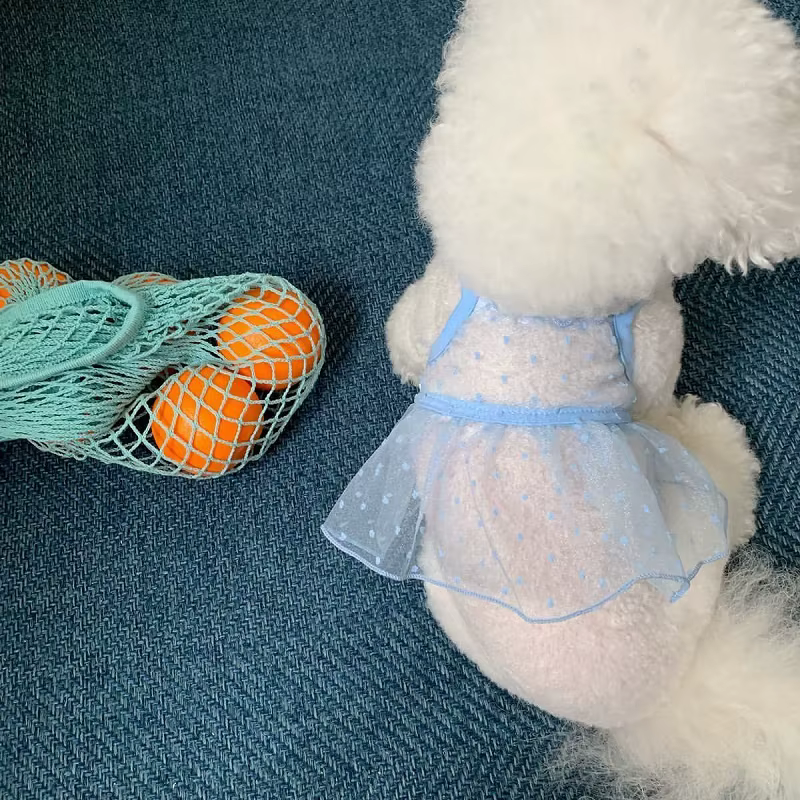 Vestido de tul con lunares para perros y gatos – Estilo princesa - imagen 3