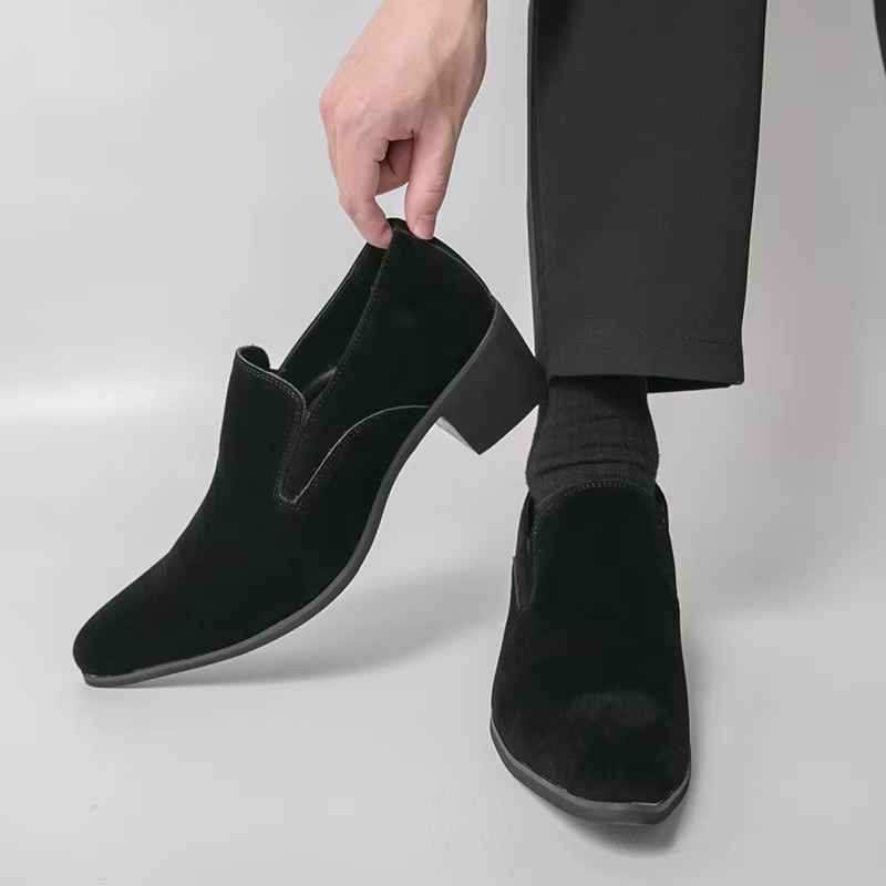 Mocasines de cuero para hombre con plataforma y tacón alto - imagen 5