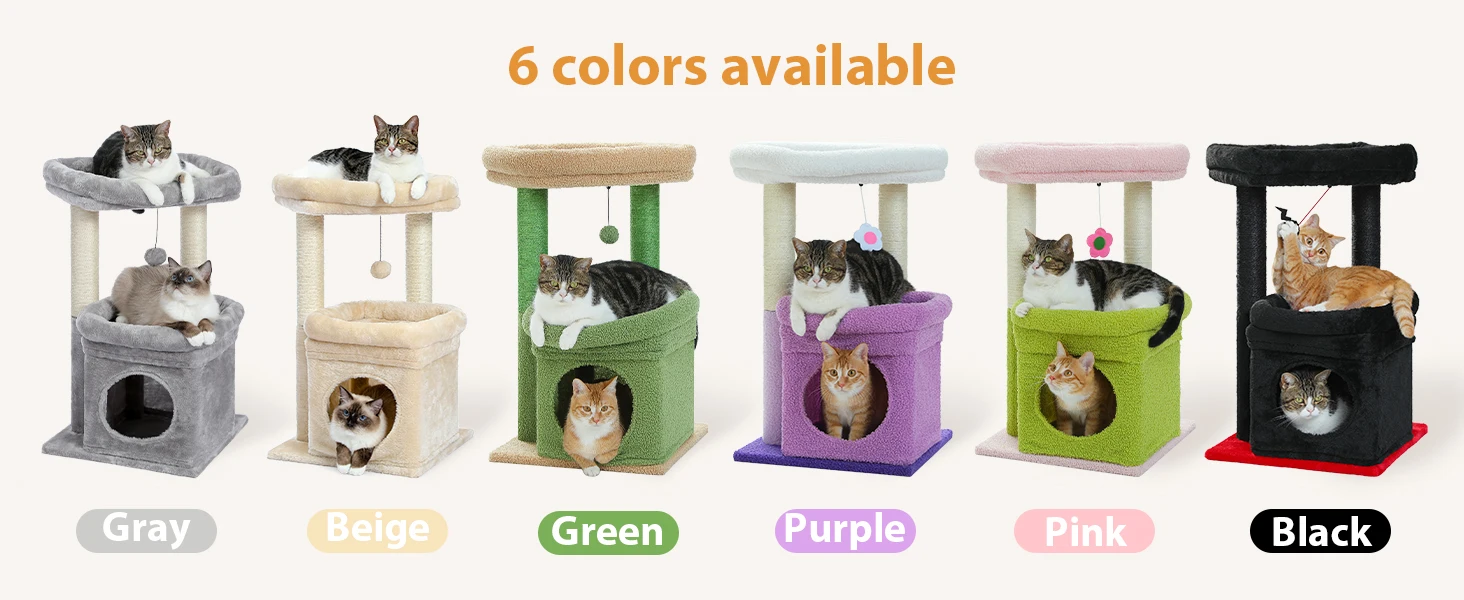 Torre para gatos con condo acogedor y felpa suave