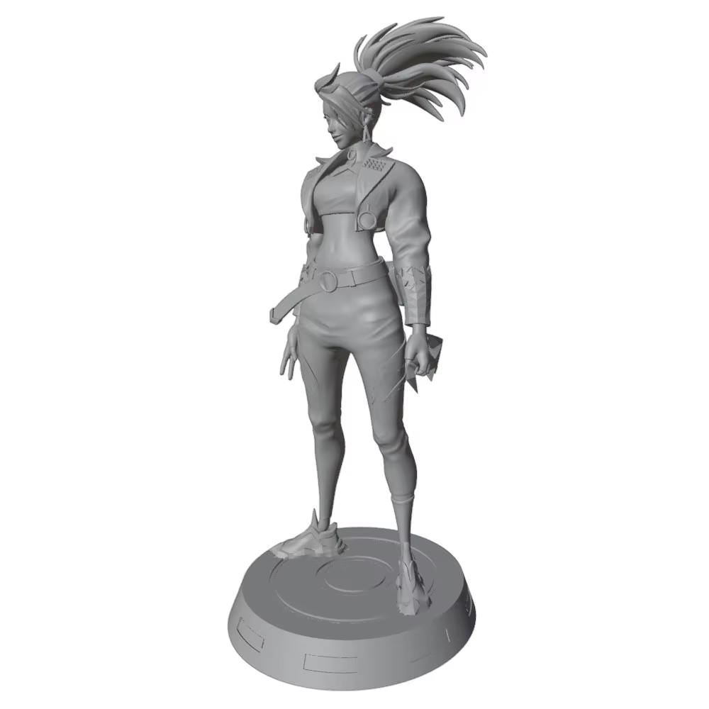 Figura de personaje de anime 3D gris para decorar habitación