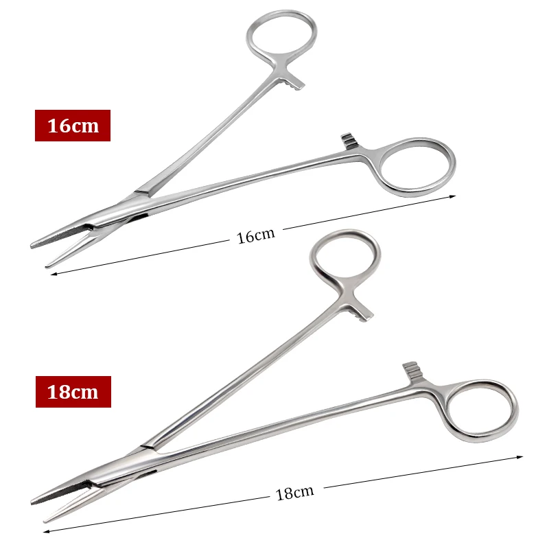 Pinzas hemostáticas de acero inoxidable para sutura en gatos y perros