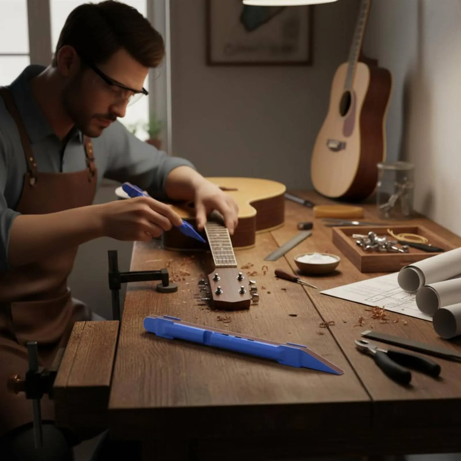 Kit de lijado para guitarra, óxido de aluminio, agarre ergonómico