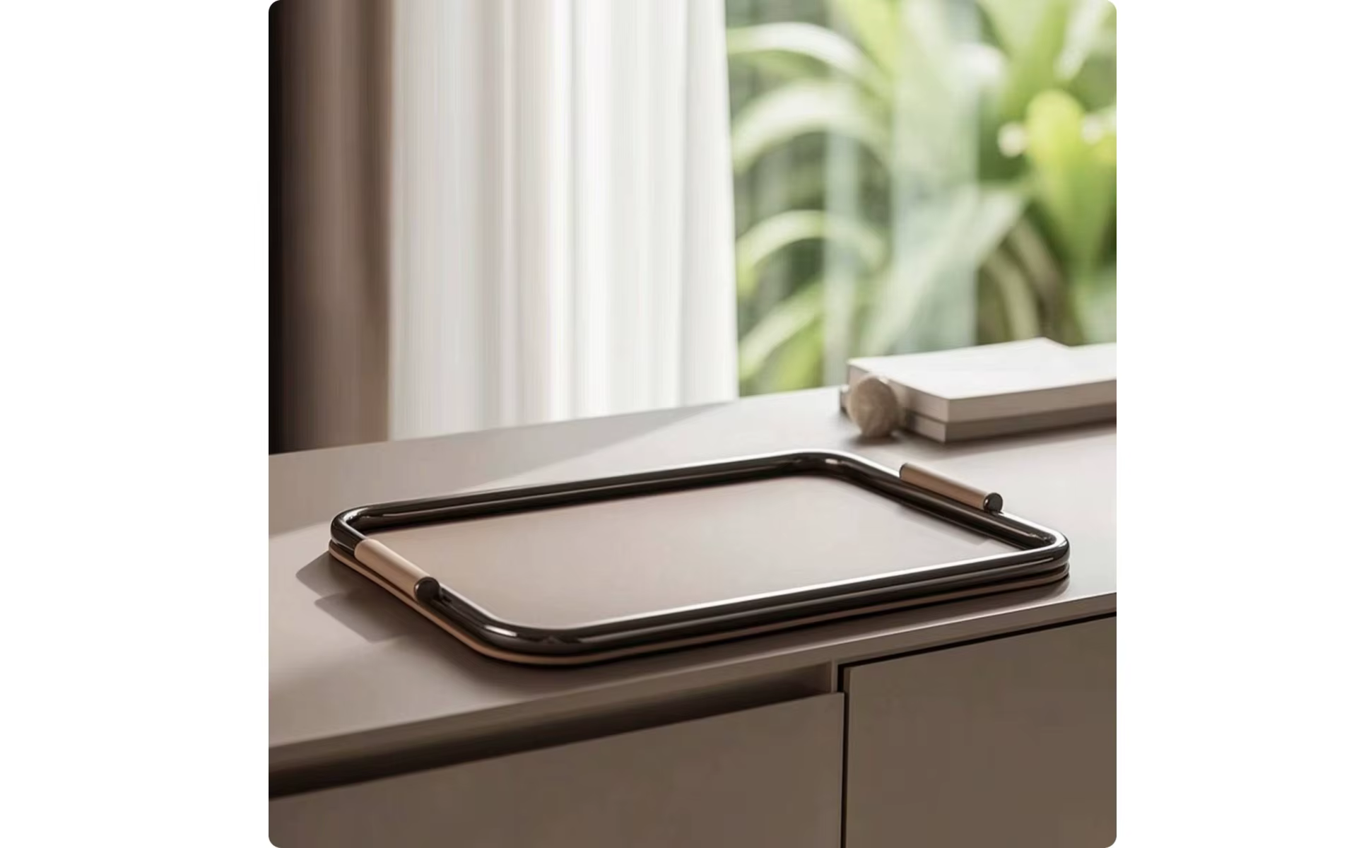 Organizador de mesa rectangular con asas
