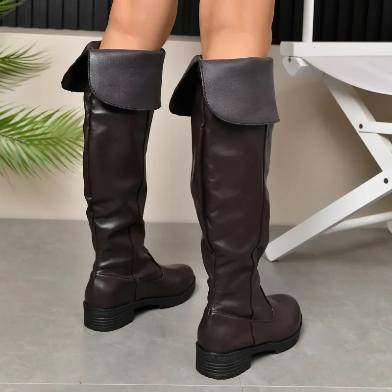 Botas Altas por Encima de la Rodilla para Mujer – Punta Redonda y Tacón Grueso - imagen 3