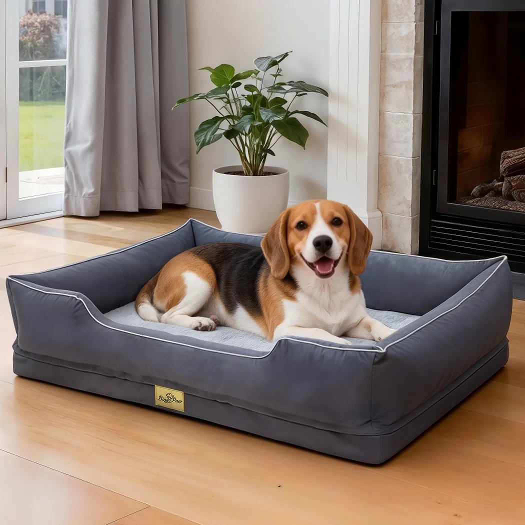 Cama ortopédica XL para perros grandes con borde reforzado - imagen 2