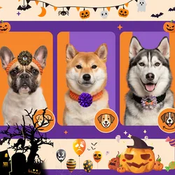 Lazos para perro de Halloween, artesanales, para collar