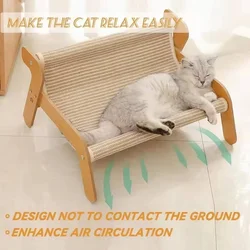 Cama hamaca transpirable de verano para gatos, elevada sisal
