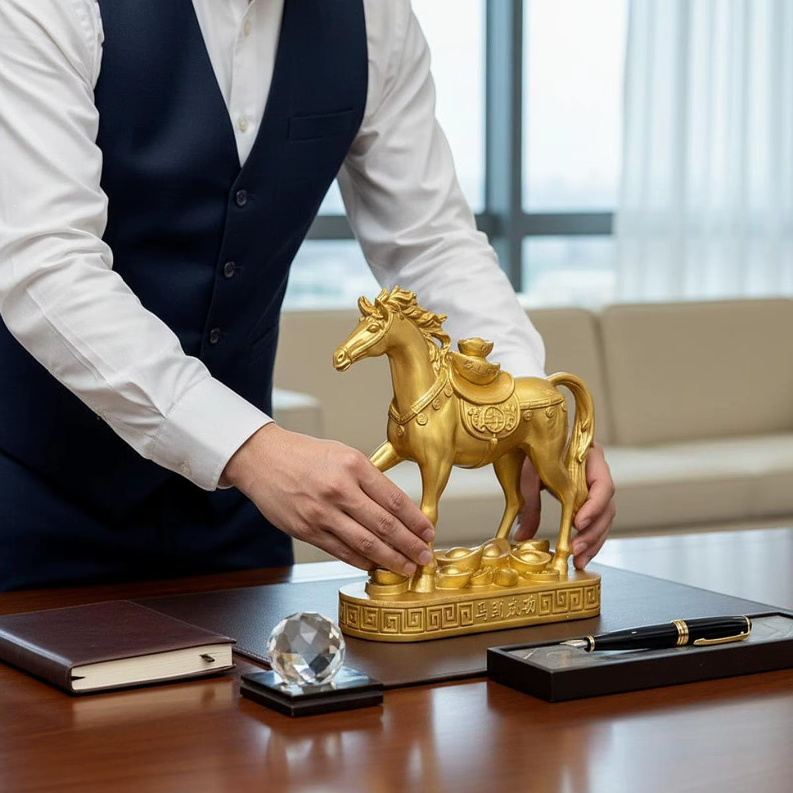 Estatua decorativa de caballo en resina – Adorno para estantería y repisa - imagen 3