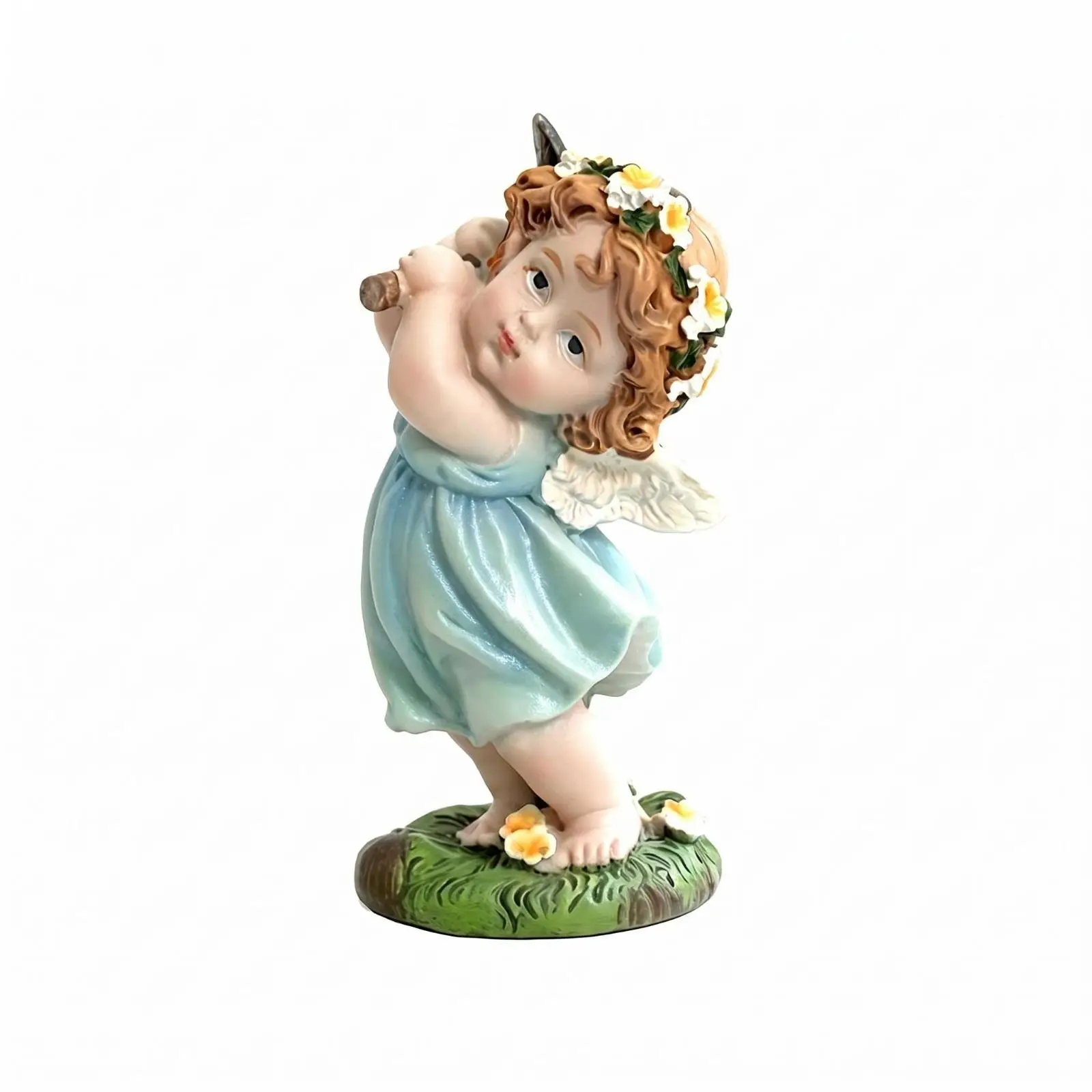Figura de querubín de resina para jardín y exterior - imagen 2