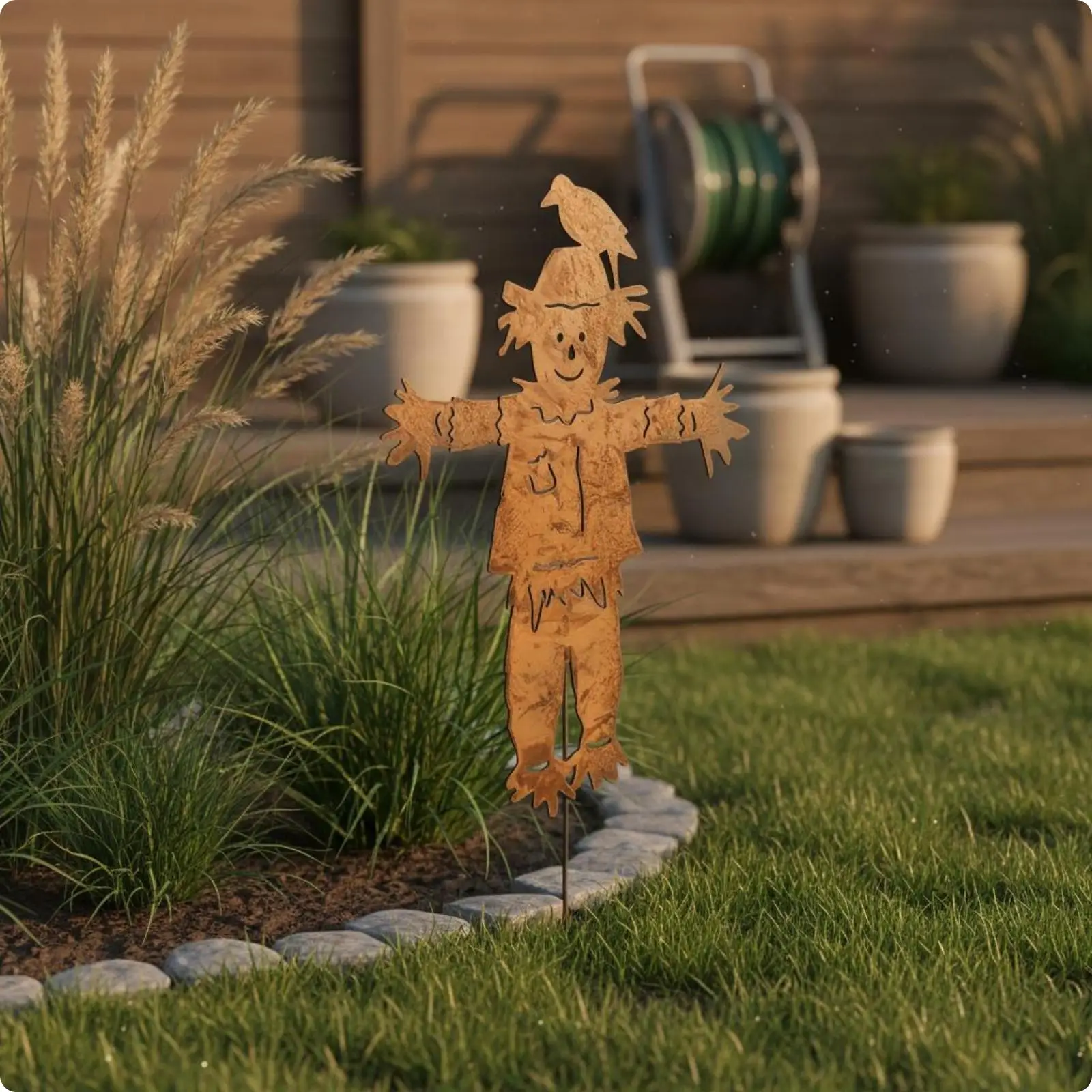 Estaca decorativa vintage para jardín – Silueta metálica rústica exterior - imagen 4