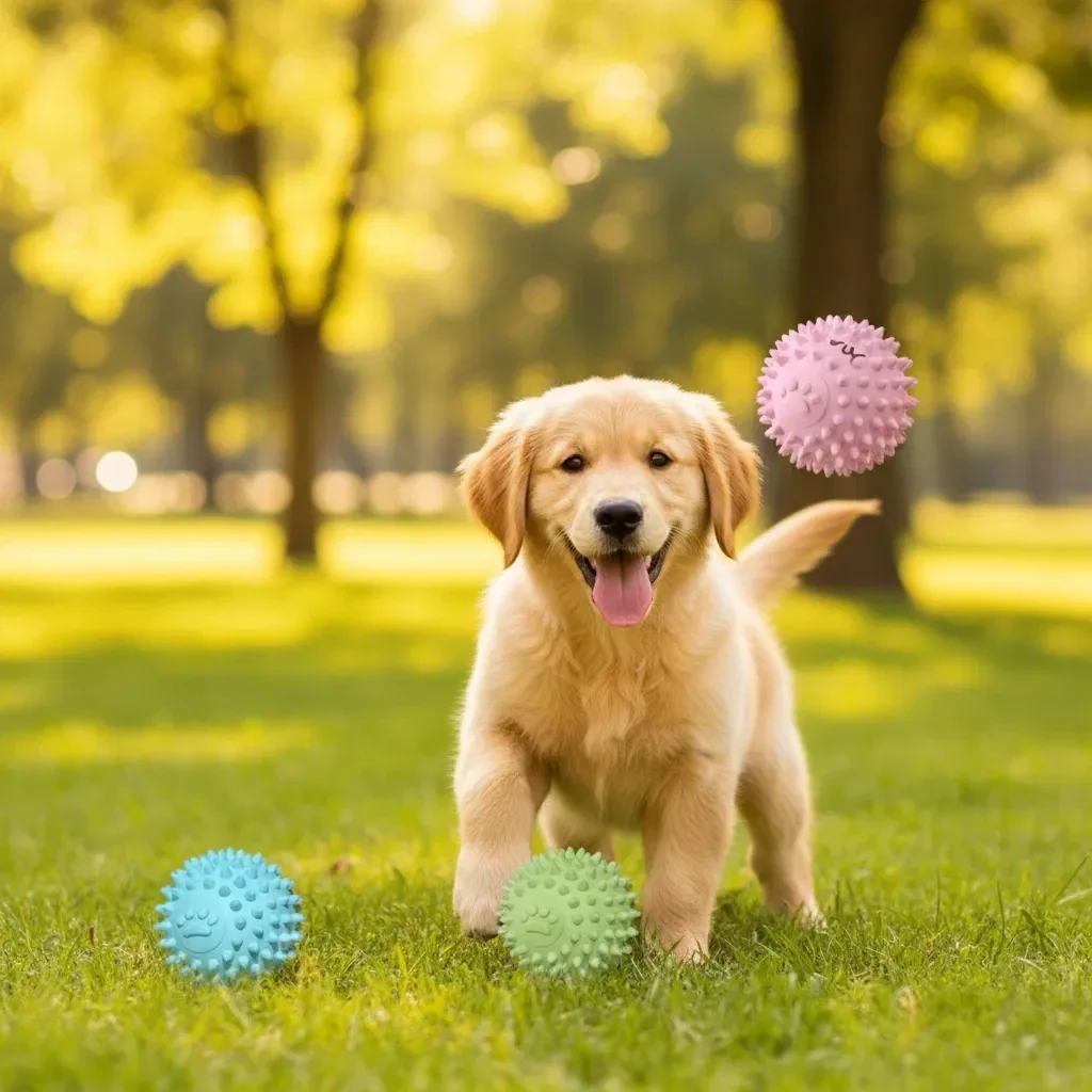 Juguete de dentición para perros TPR: pelota masaje y mordedor - imagen 4