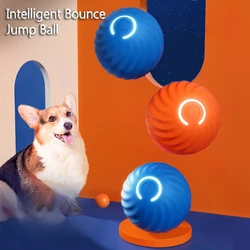 Pelota de salto automática recargable para perros y gatos, juguete eléctrico interior