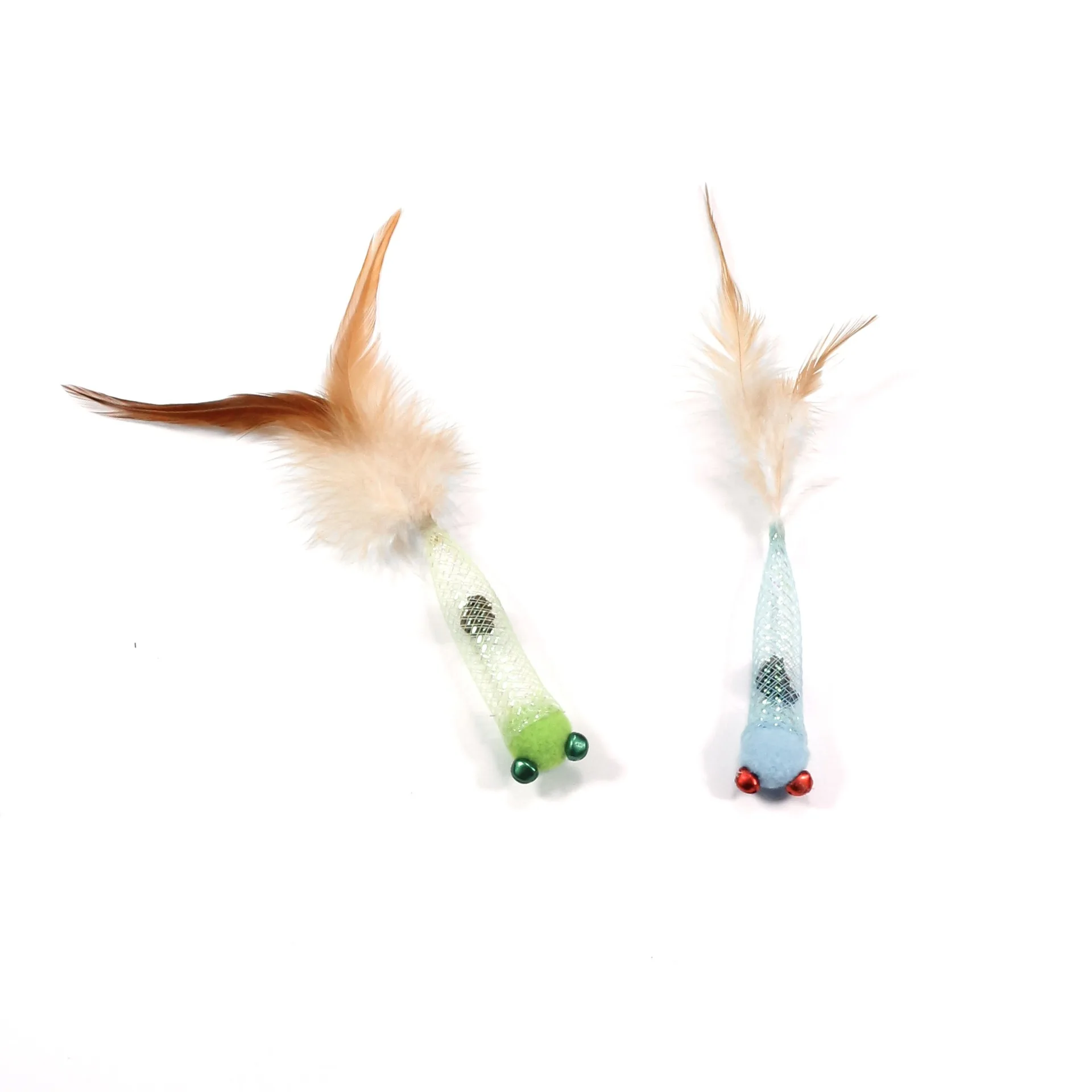Juguete para gatos con plumas de pez simuladas y campana interactiva - imagen 2
