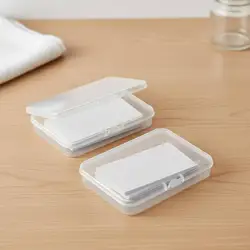 Caja organizadora transparente con tapa para tarjetas y joyas