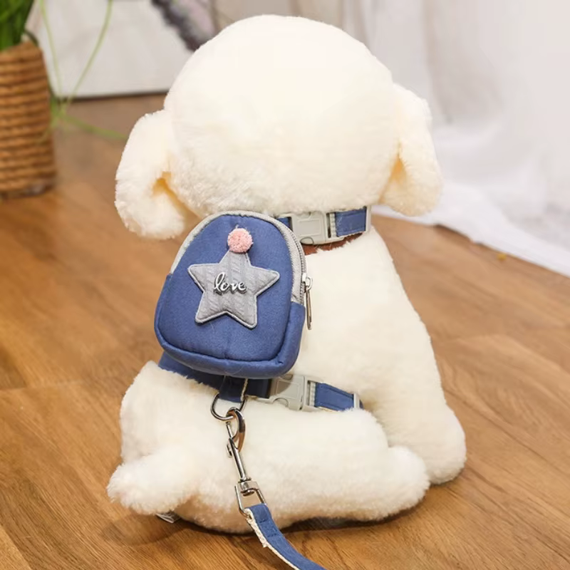 Arnés chaleco mochila de estrellas para perros pequeños y gatos - imagen 3