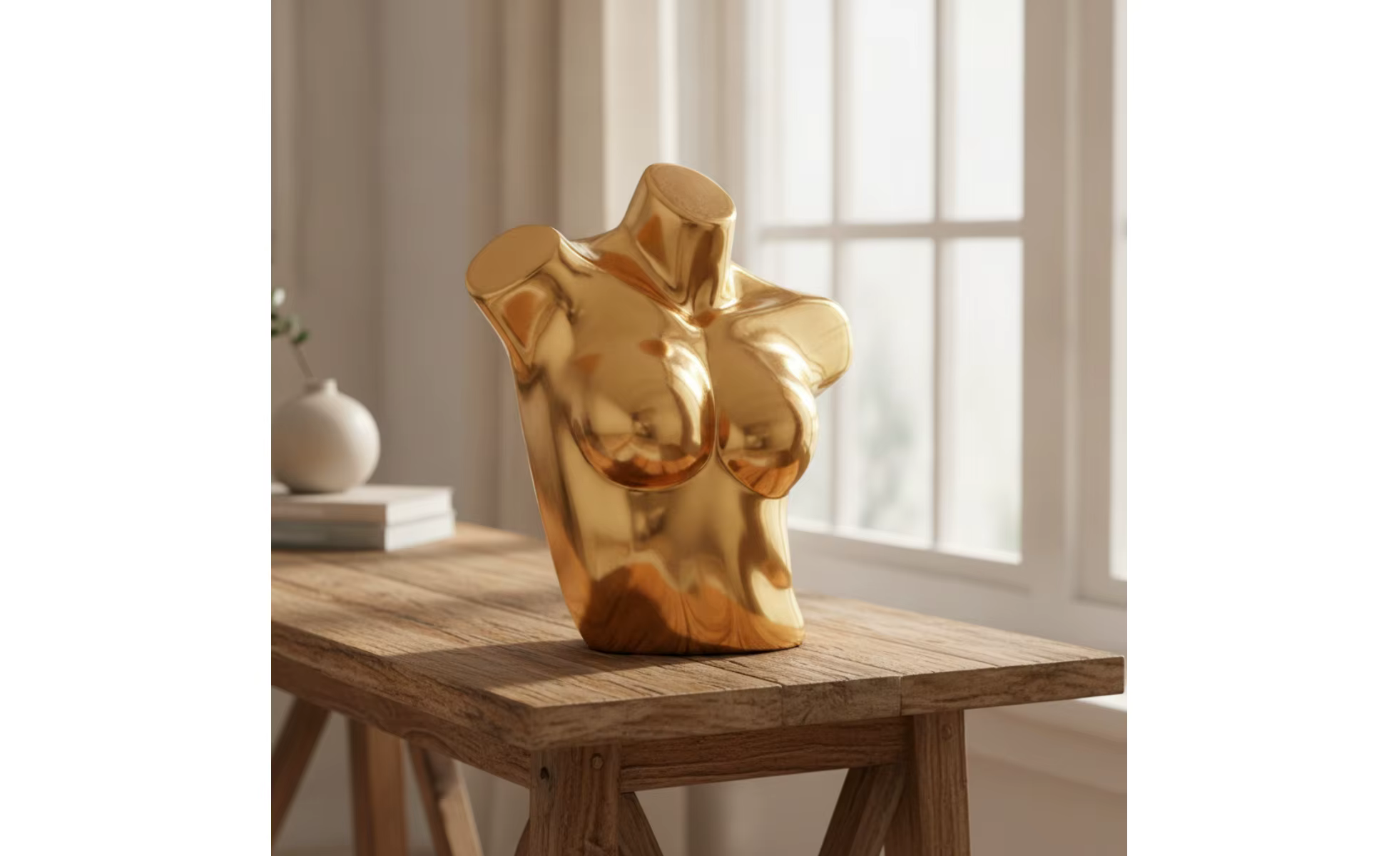 Vista del maniquí torso para lencería y ropa de boutique