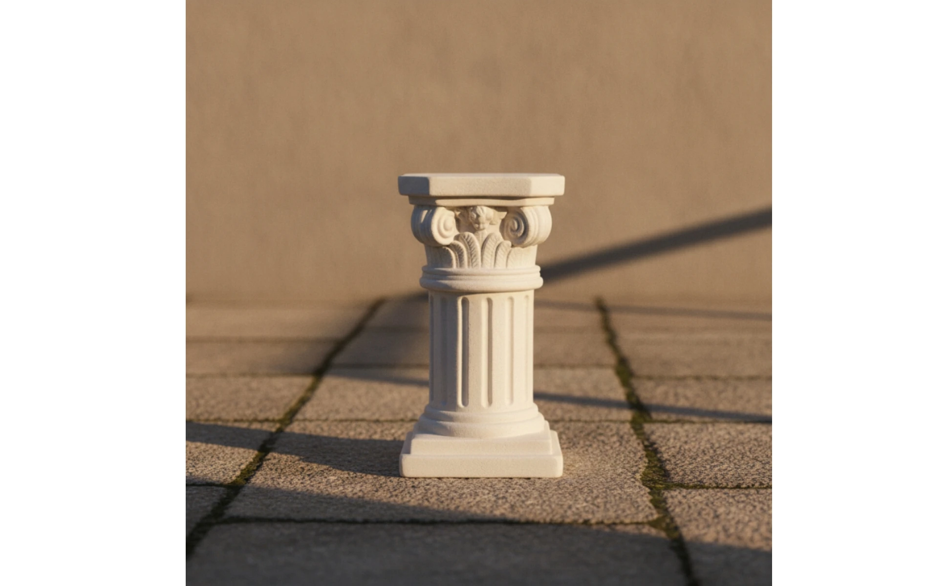 Pedestal de columna romana en terraza
