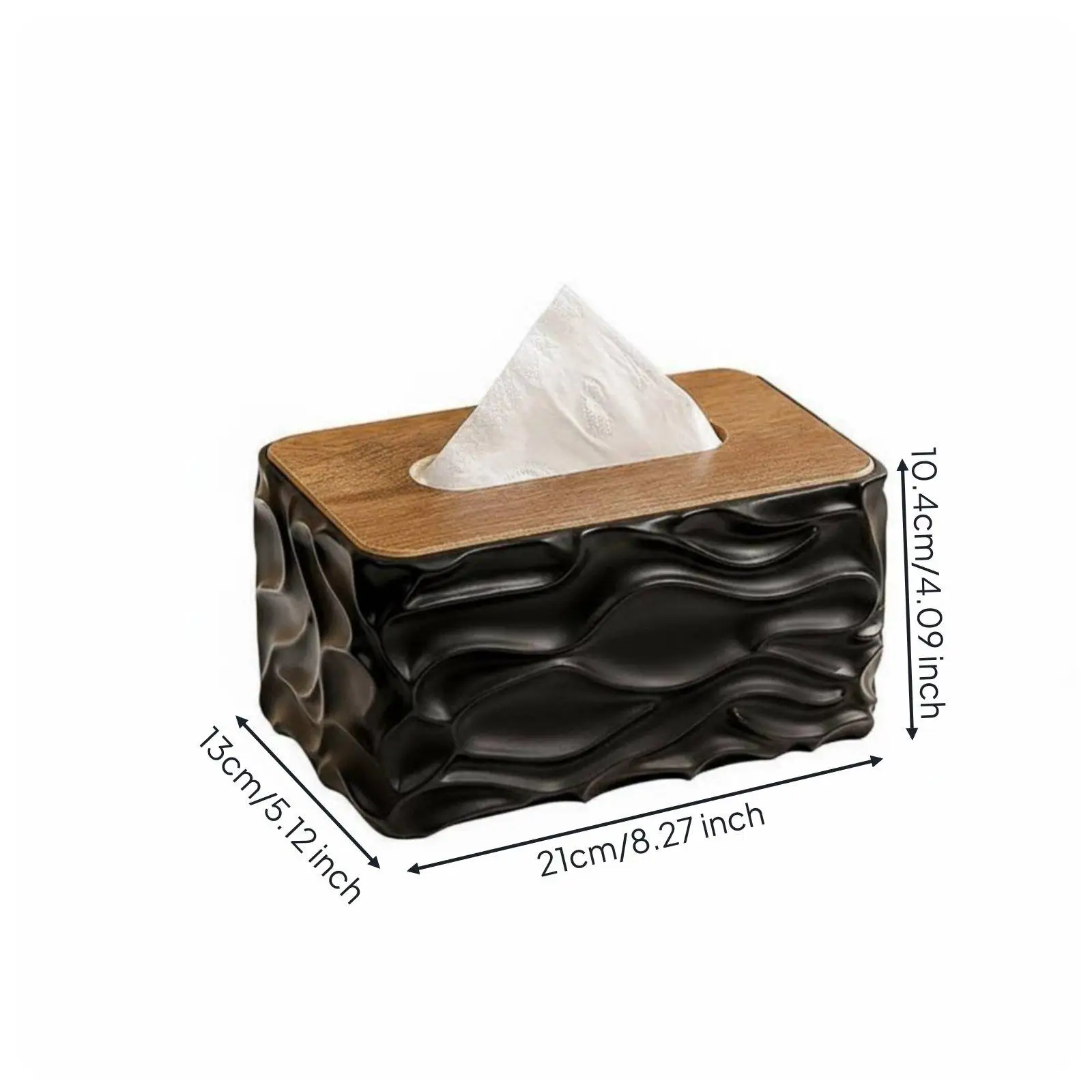 Portapañuelos de Madera Minimalista – Dispensador Rectangular para Sala y Baño - imagen 3