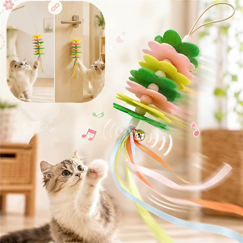 Juguete interactivo para gatos con cuerda elástica y campana - imagen 5
