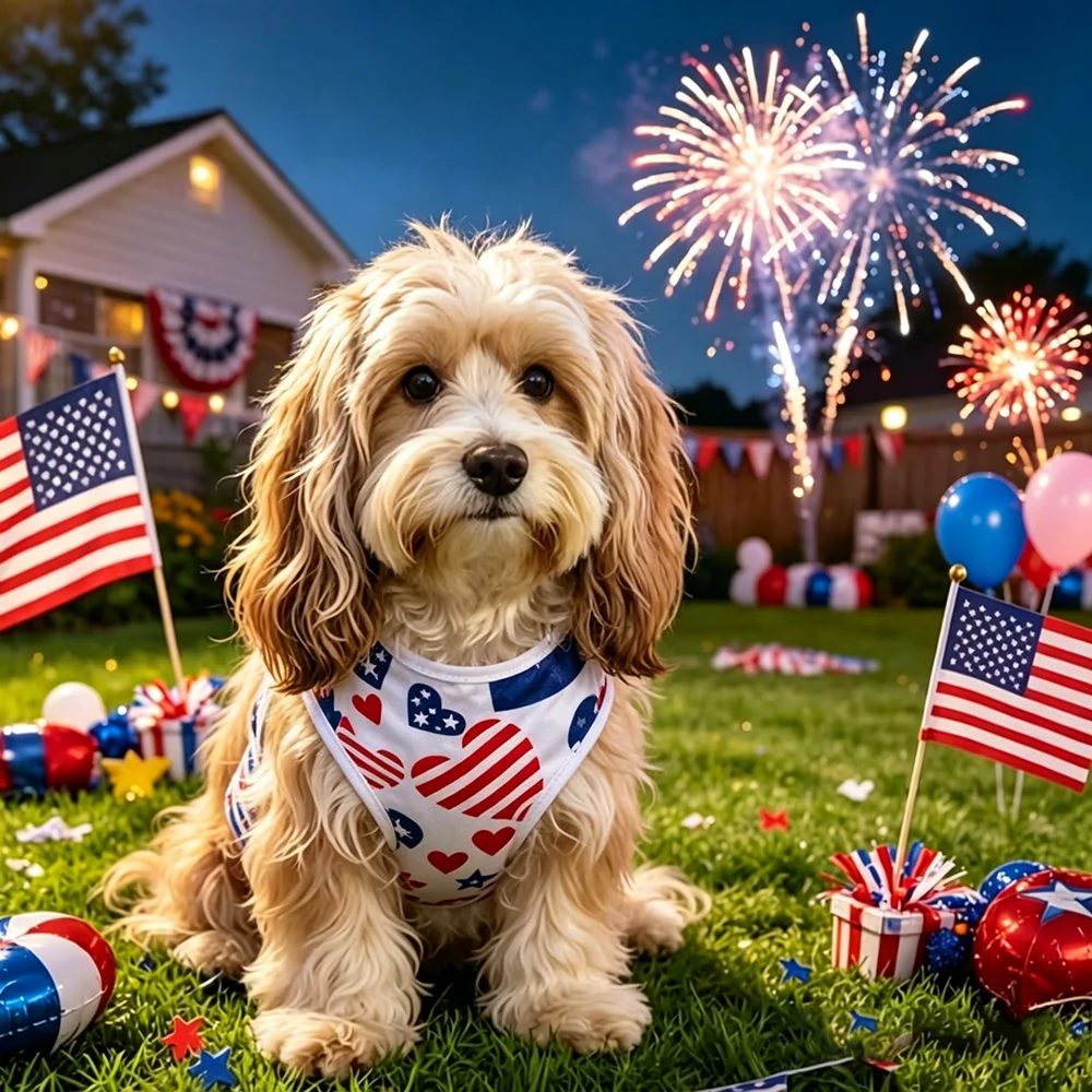 Disfraz tipo jersey para perro de 4 de julio, malla transpirable - imagen 2