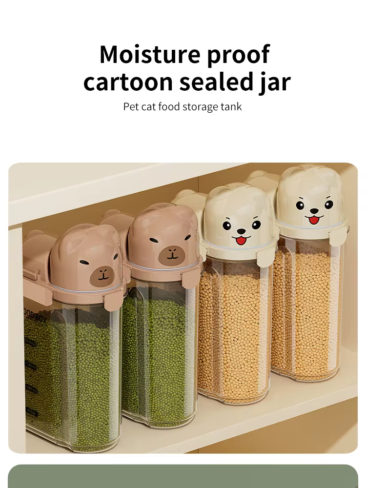 Cubo hermético para comida de gato