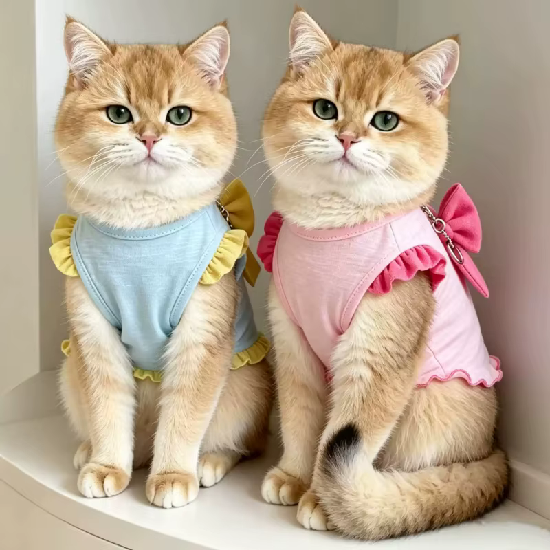 Chaleco con volantes para perros y gatos – Ropa fresca de verano