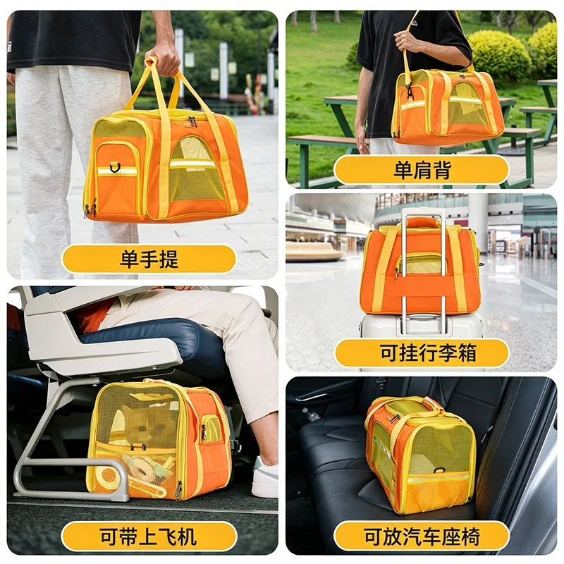 Bolsa de transporte mochila transpirable de malla para perros y gatos - imagen 5