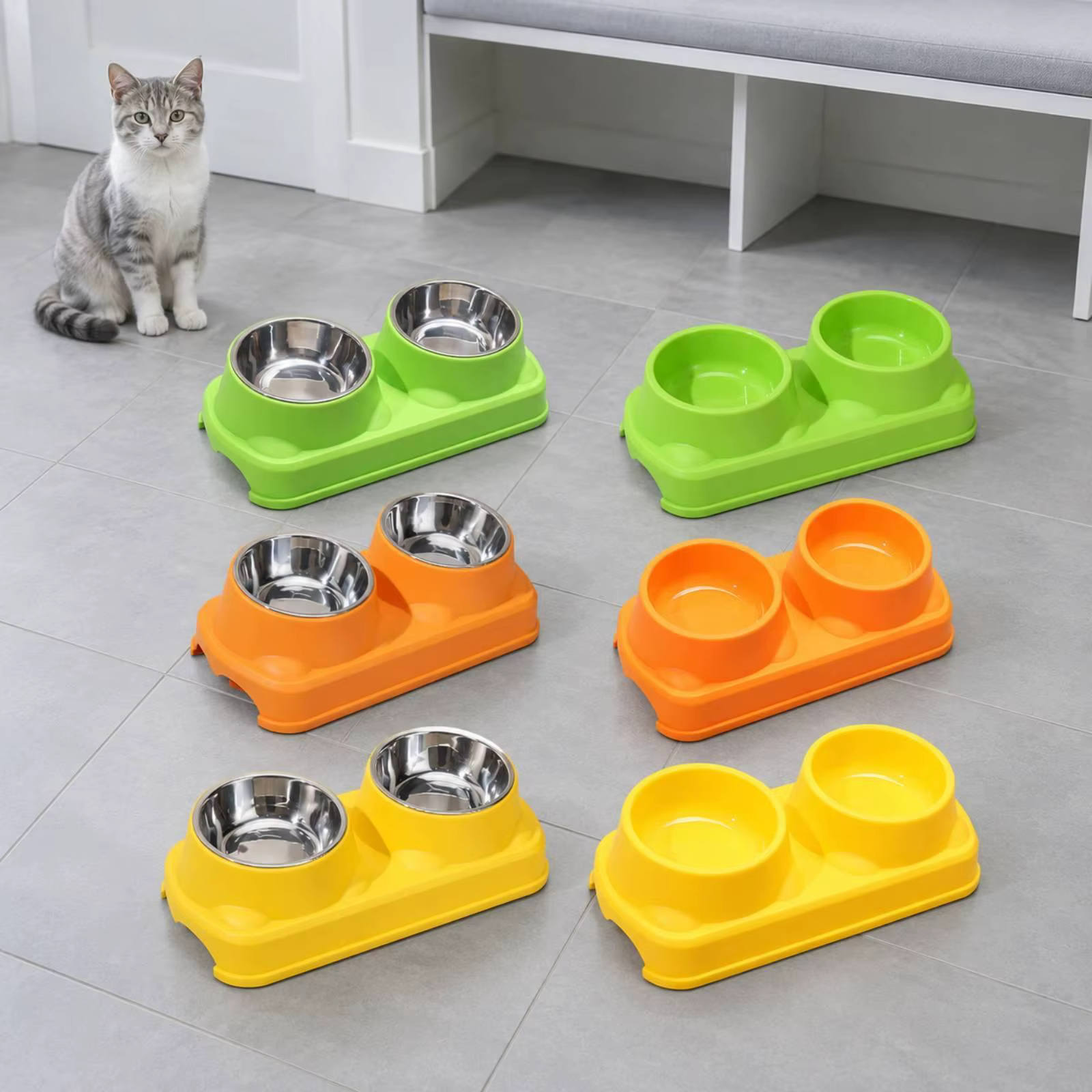 Comedero elevado de acero inoxidable para gatos - imagen 3