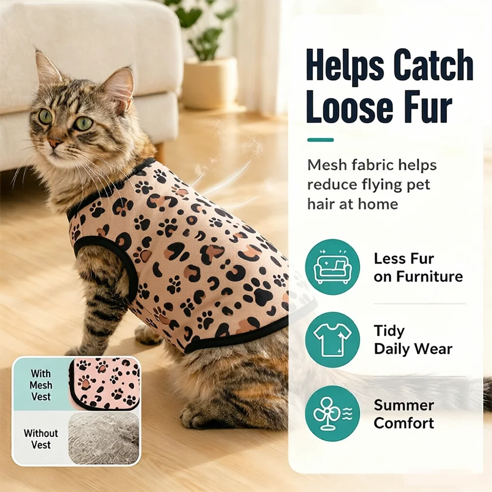 Camisetas ligeras transpirables para gatos y perros Sphynx leopardo - imagen 3