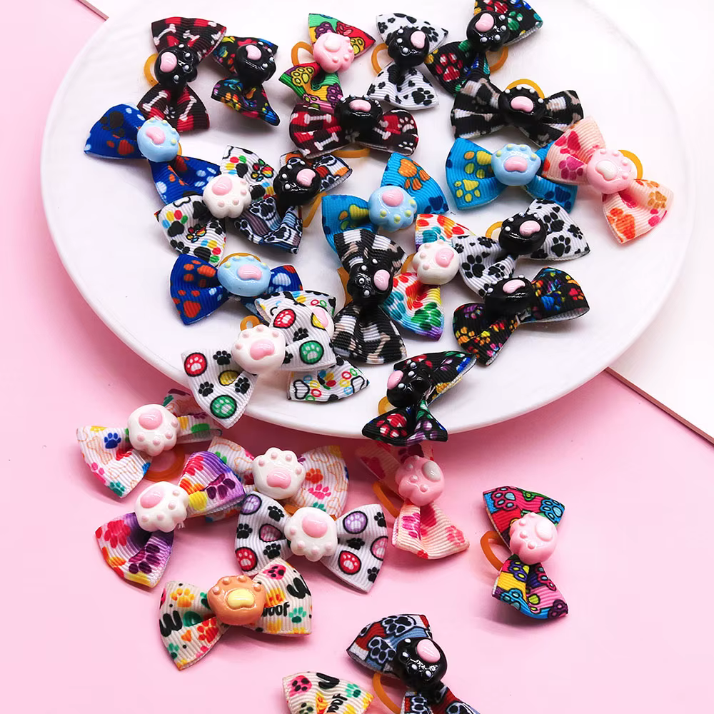 Lazos elásticos con huellas de pata para perros pequeños – Pack peluquería canina - imagen 4