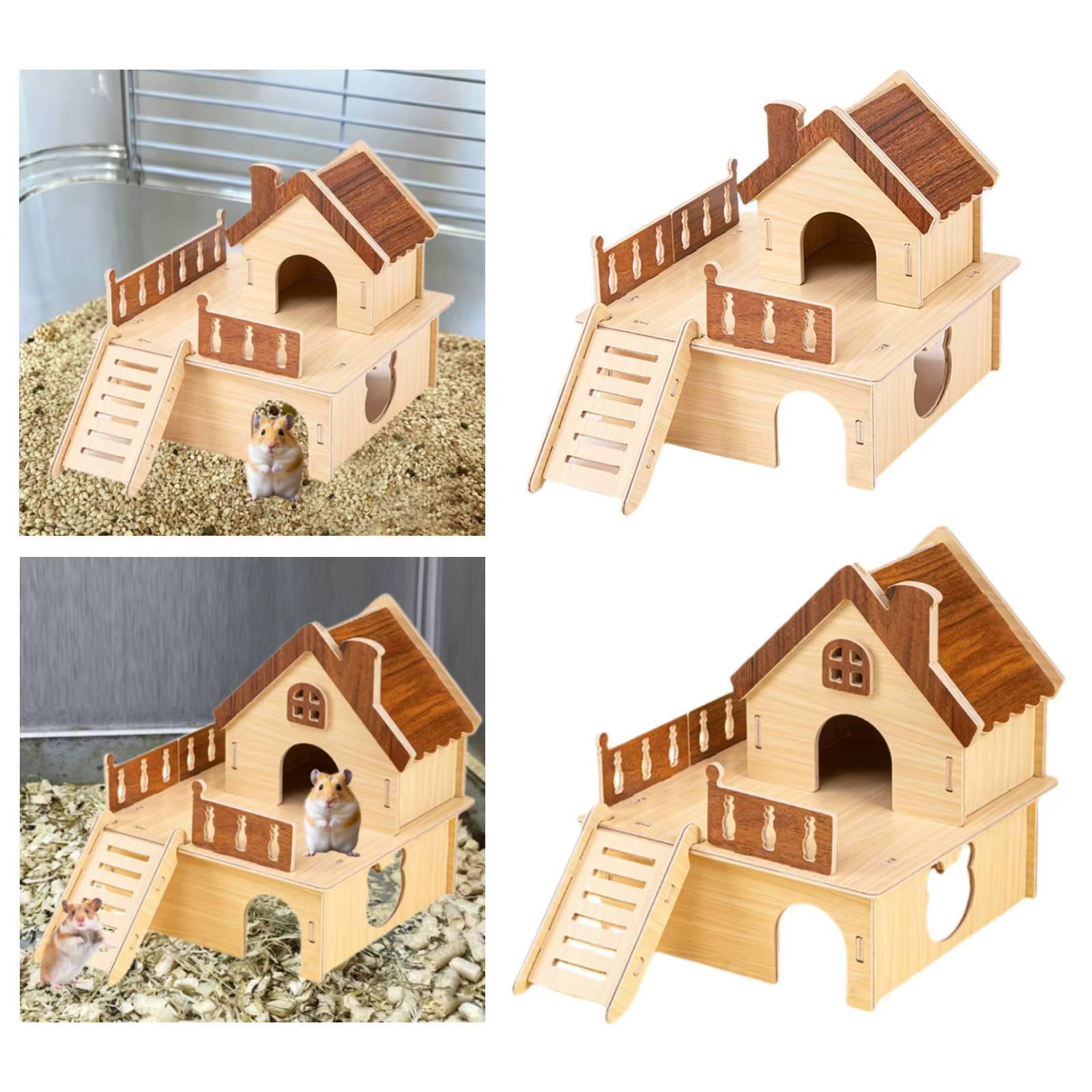 Casa de madera para hámster: hábitat resistente y juguete de actividad - imagen 4