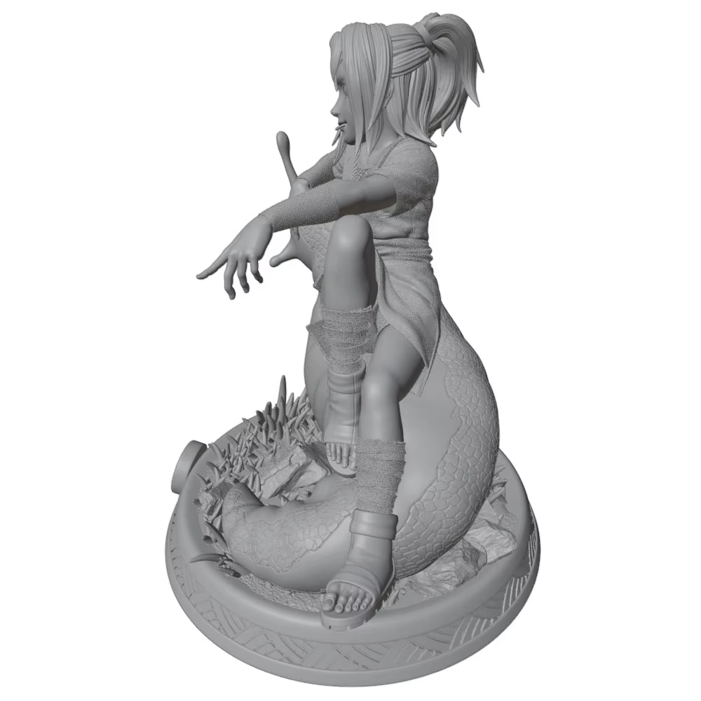 Estatua de anime miniatura gris 3D DIY sin pintar y sin montar - imagen 3