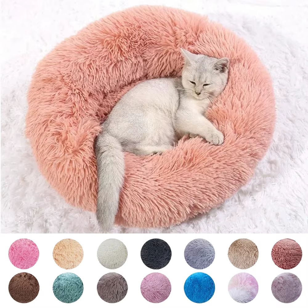 Cama redonda súper suave para gatos y perros grandes, nido cálido - imagen 3